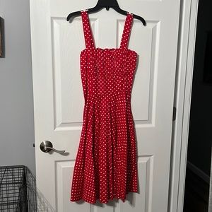 Red dolly swing dress - small